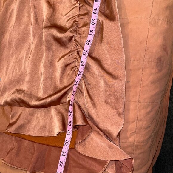 MAJORELLE Nelly Mini Dress Terracotta Brown Satin size Large - Picture 8 of 9